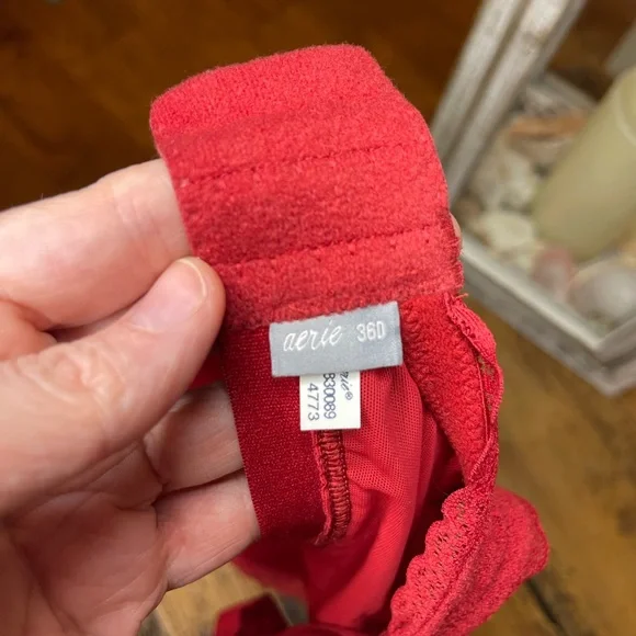 Aerie Red Lace Push-Up Underwire Bra Size 36D - Picture 5 of 5